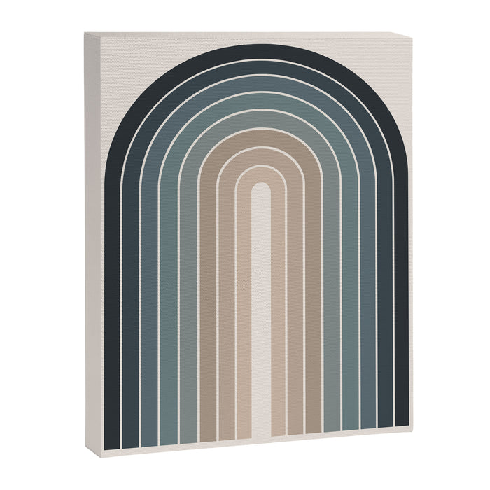 Gradient Arch XXVIII Earthy Blue Mid Century Modern Rainbow Canvas Print Gallery Image 1