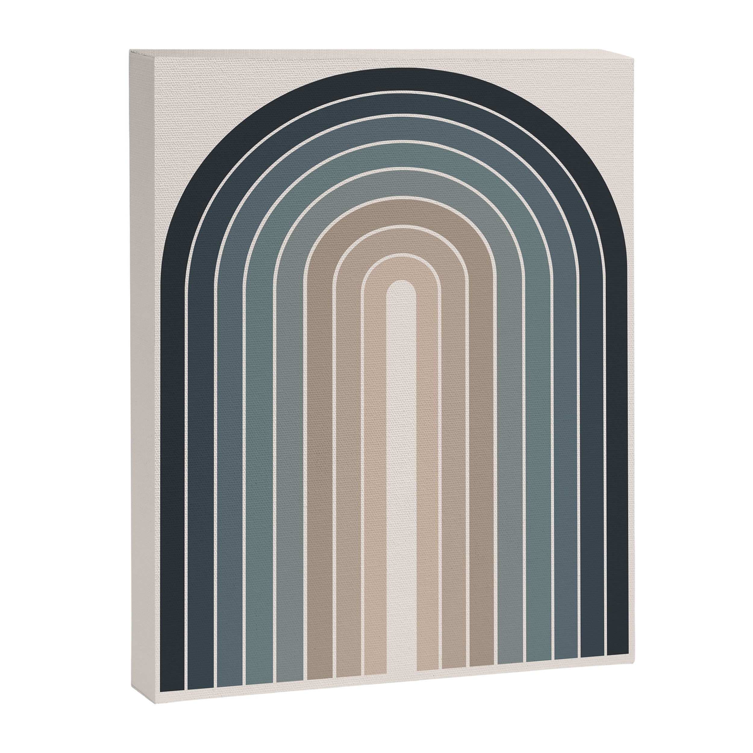 Gradient Arch XXVIII Earthy Blue Mid Century Modern Rainbow Canvas Print Gallery Image 6