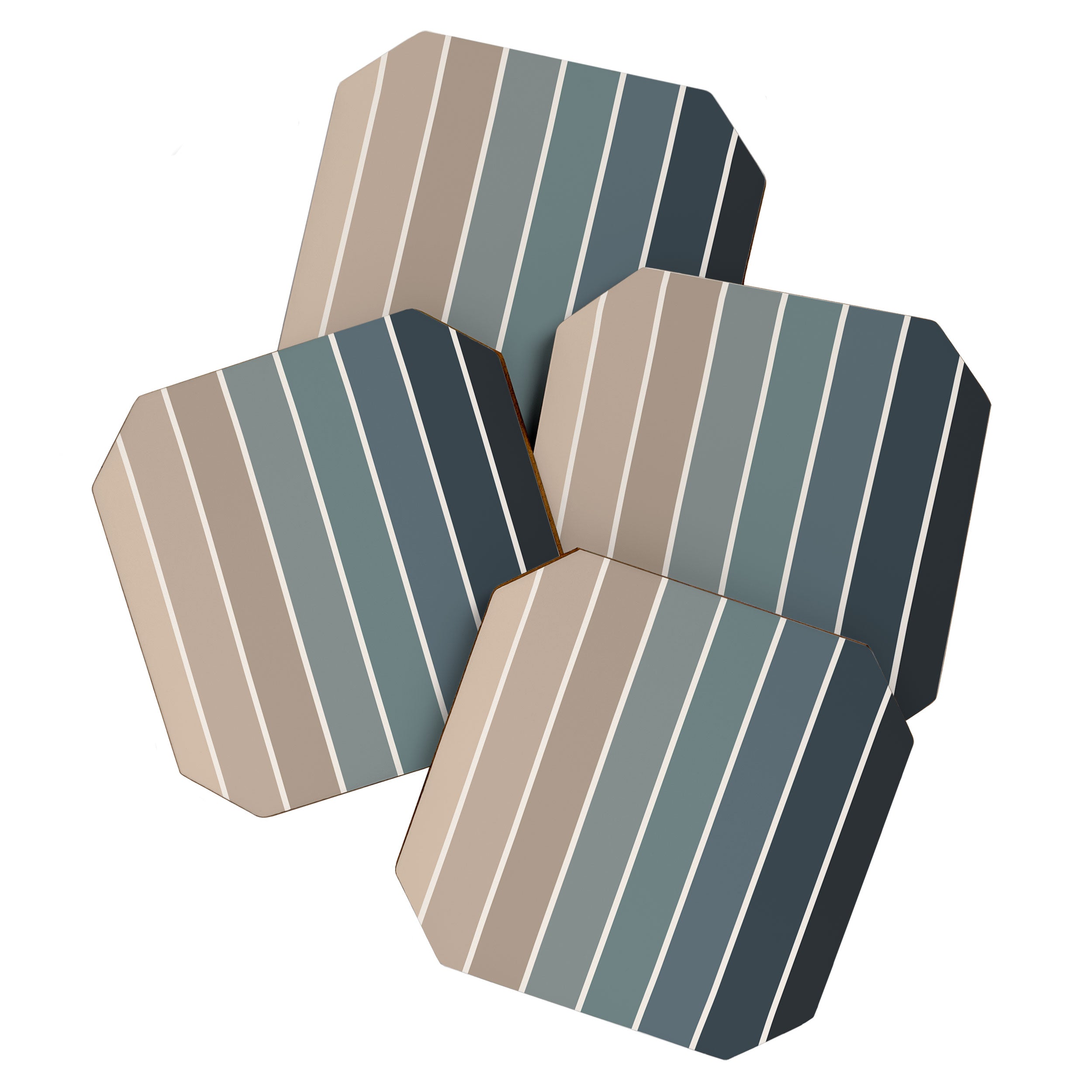 Gradient Arch XXVIII Earthy Blue Mid Century Modern Rainbow Coaster Gallery Image 1