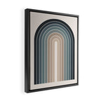 Gradient Arch XXVIII Earthy Blue Mid Century Modern Rainbow Framed Canvas Print Gallery Image 2