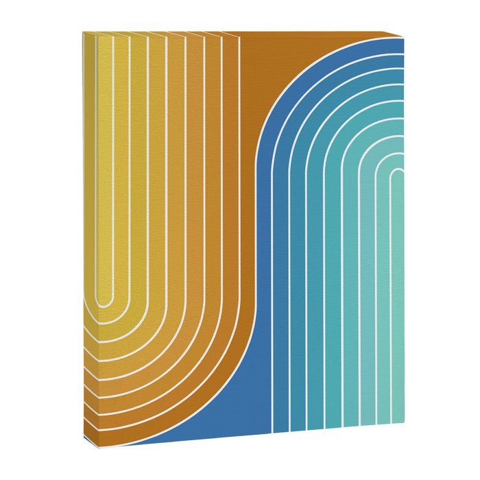 Gradient Curvature XII Beachy Blue and Orange Canvas Print Gallery Image 1