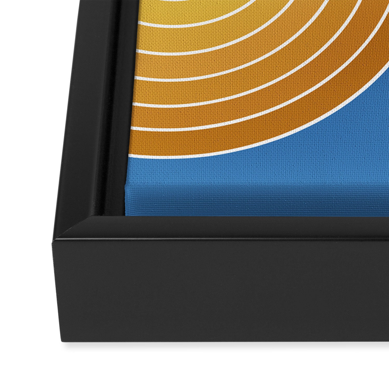 Gradient Curvature XII Beachy Blue and Orange Framed Canvas Print Gallery Image 3