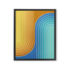 Gradient Curvature XII Beachy Blue and Orange Framed Canvas Print Gallery Image 6