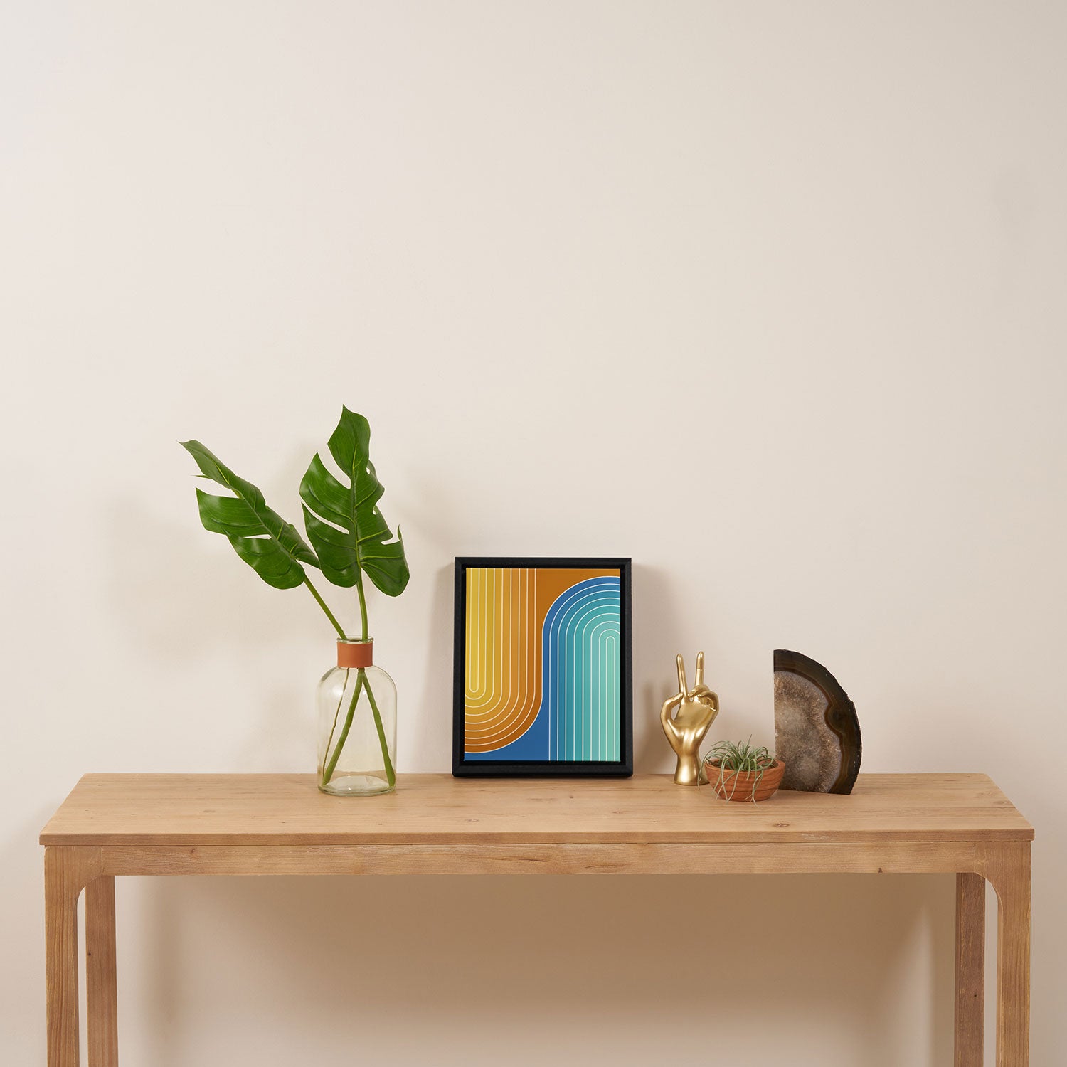 Gradient Curvature XII Beachy Blue and Orange Framed Canvas Print Gallery Image 4