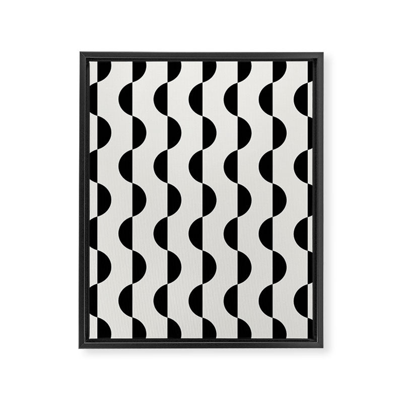 Gwynne Pattern - Black & White Framed Canvas Print Gallery Image 8