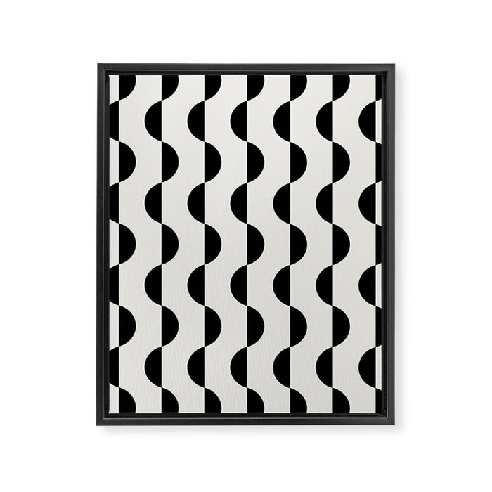 Gwynne Pattern - Black & White Framed Canvas Print Gallery Image 1