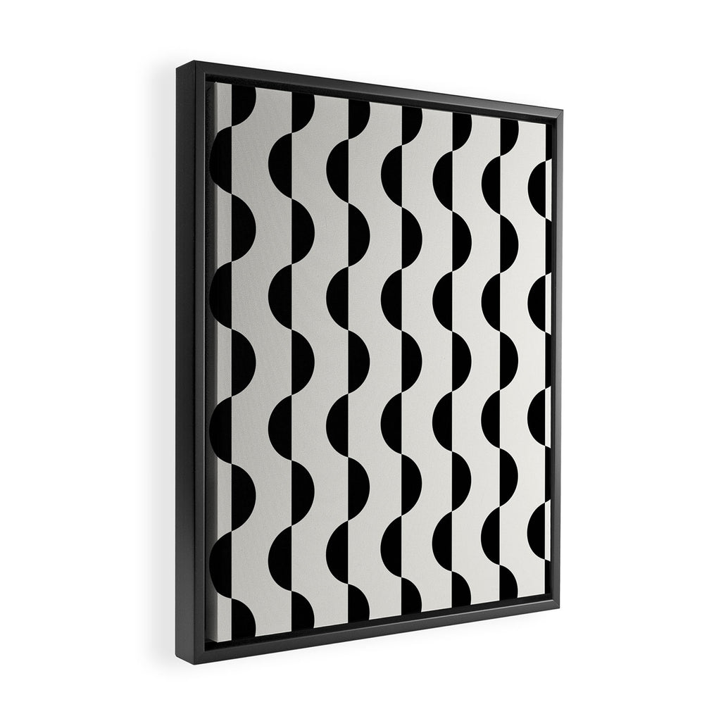 Gwynne Pattern - Black & White Framed Canvas Print Gallery Image 2