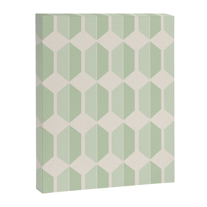 Hexagonal Pattern VI Soft Green Canvas Print Gallery Image 1