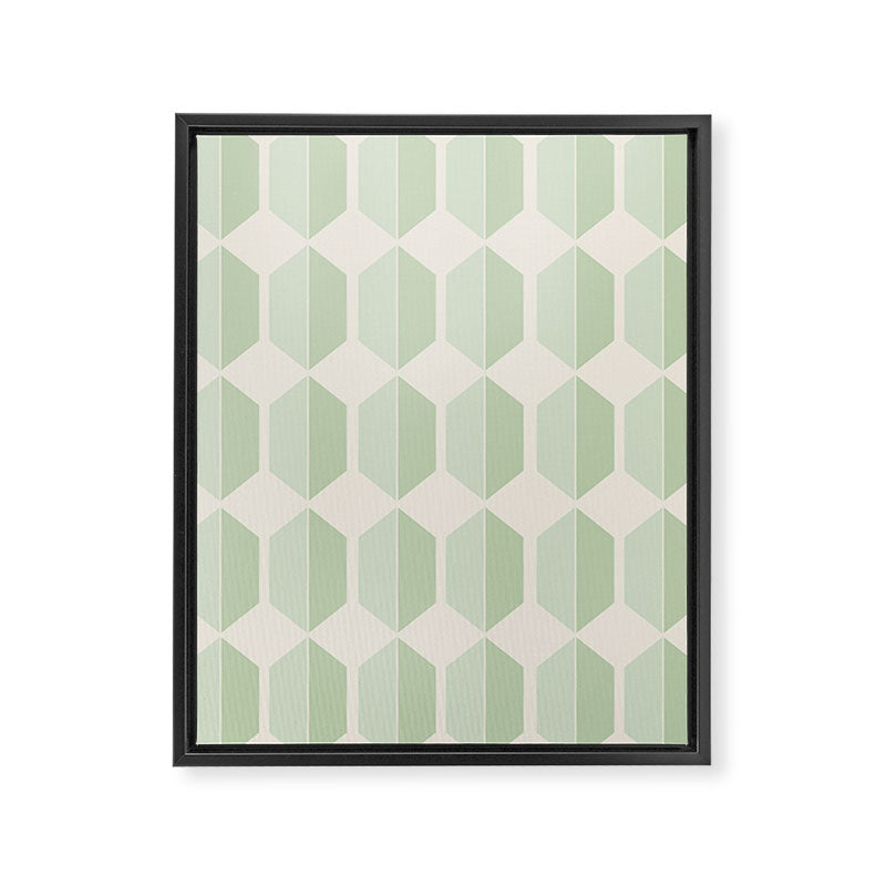 Hexagonal Pattern VI Soft Green Framed Canvas Print Gallery Image 8