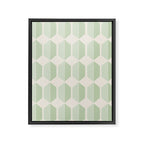 Hexagonal Pattern VI Soft Green Framed Canvas Print Gallery Image 8