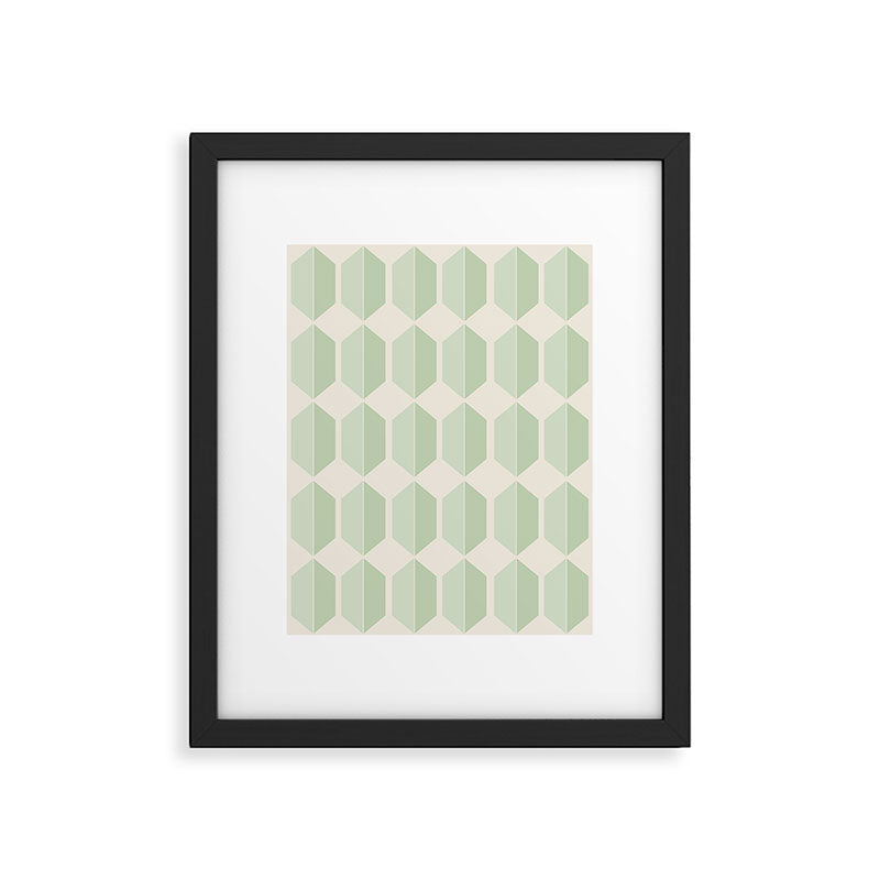 Hexagonal Pattern VI Soft Green Framed Art Print Gallery Image 6