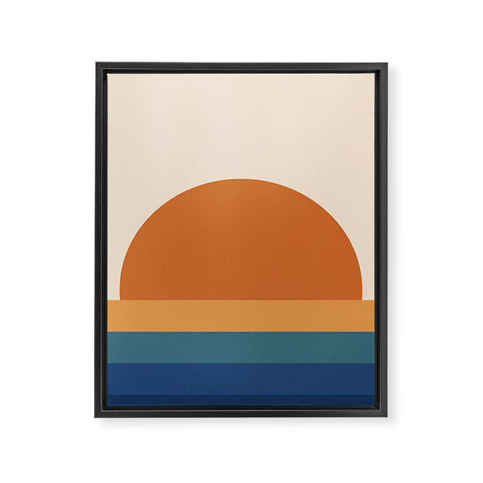 70's Retro Sunset Framed Canvas Print Gallery Image 1
