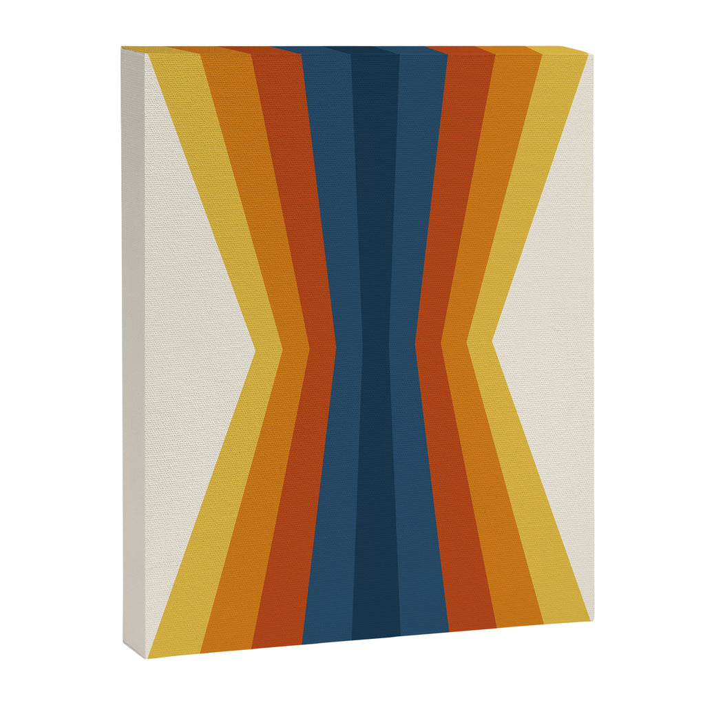 Bright 70's Retro Stripes Reflection Canvas Print Gallery Image 6