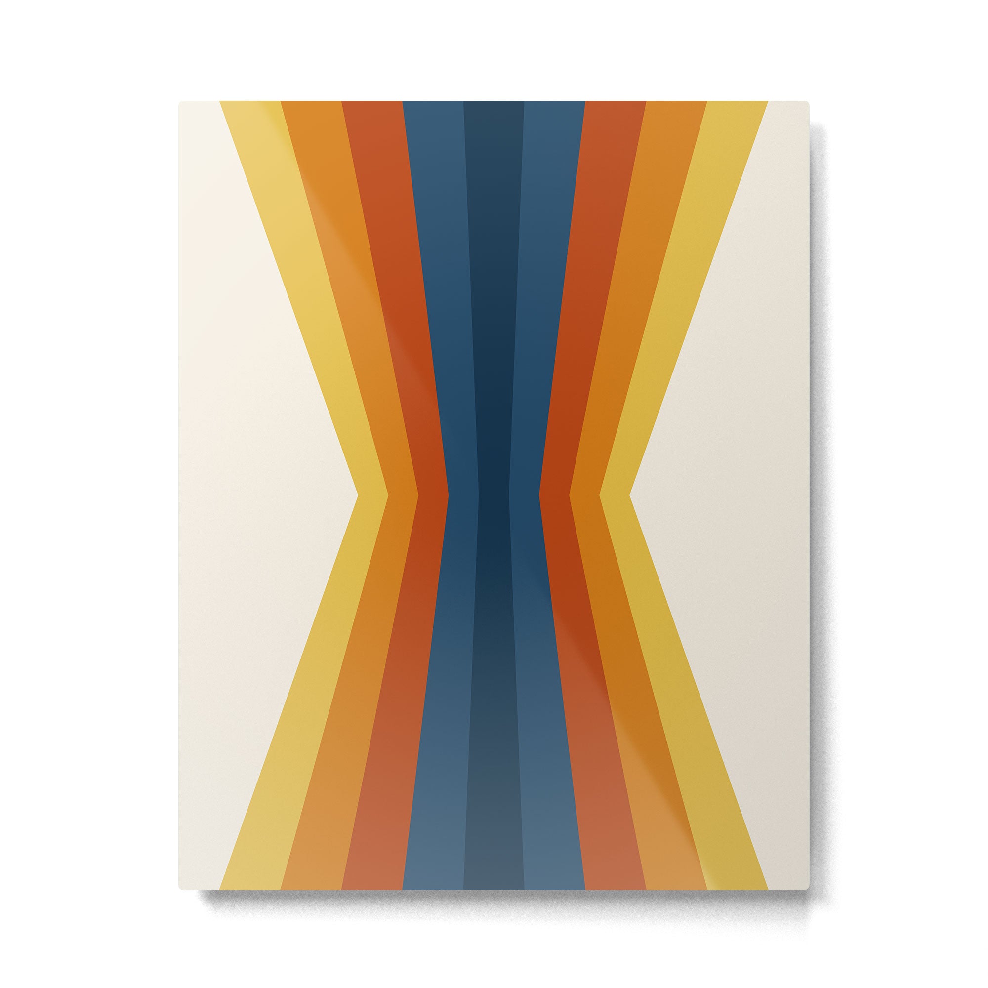 Bright 70's Retro Stripes Reflection Metal Print Gallery Image 4