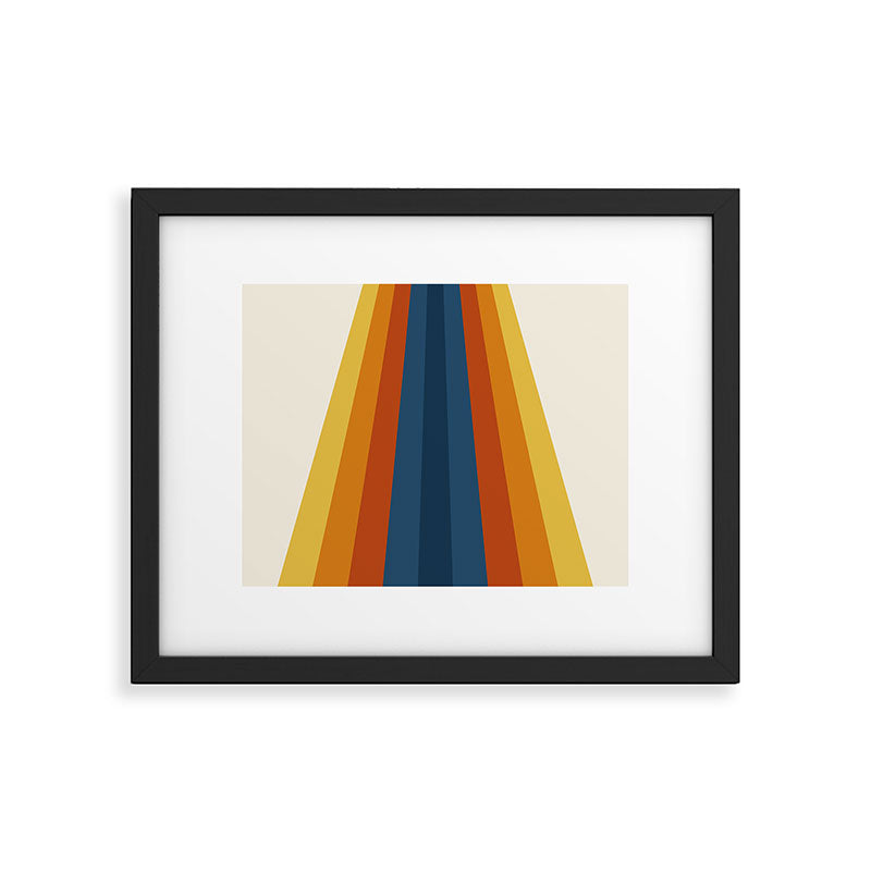Bright 70's Retro Stripes Framed Art Print Gallery Image 5
