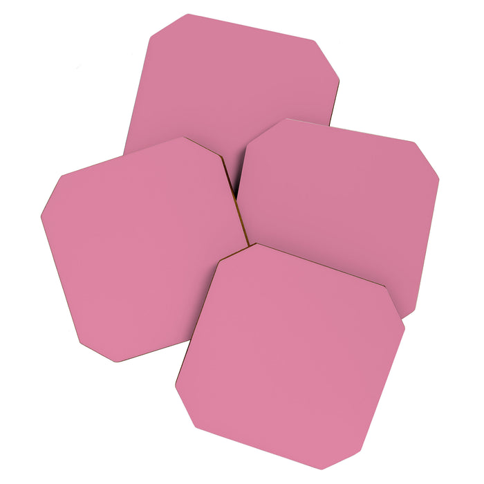 Bubble Gum Pink Solid Color Coaster Gallery Image 1