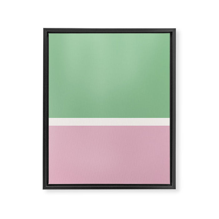 Color Block III Green Pink Framed Canvas Print Gallery Image 1