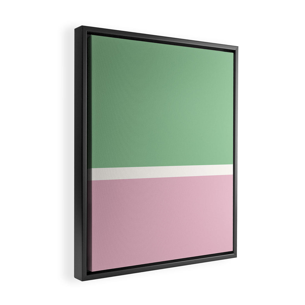 Color Block III Green Pink Framed Canvas Print Gallery Image 2