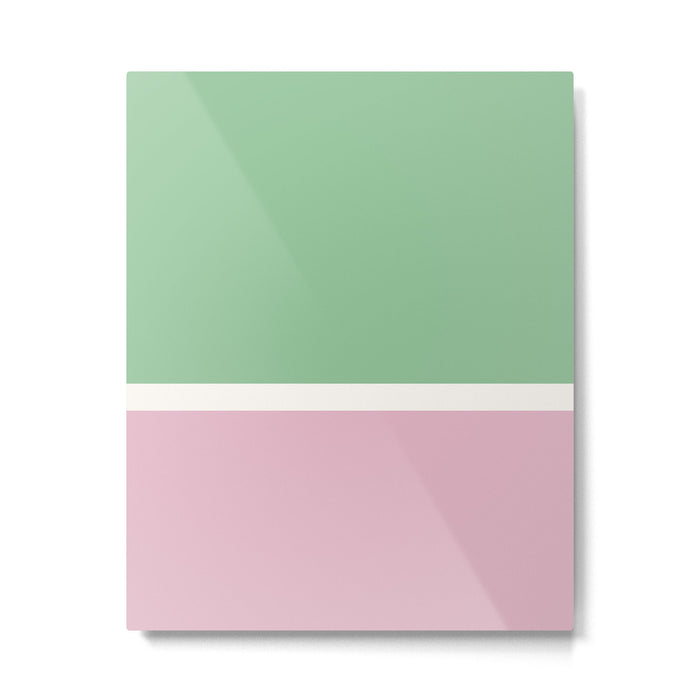 Color Block III Green Pink Metal Print Gallery Image 1