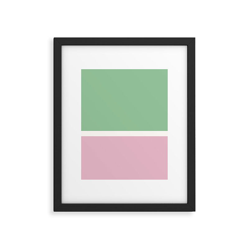 Color Block III Green Pink Framed Art Print Gallery Image 5