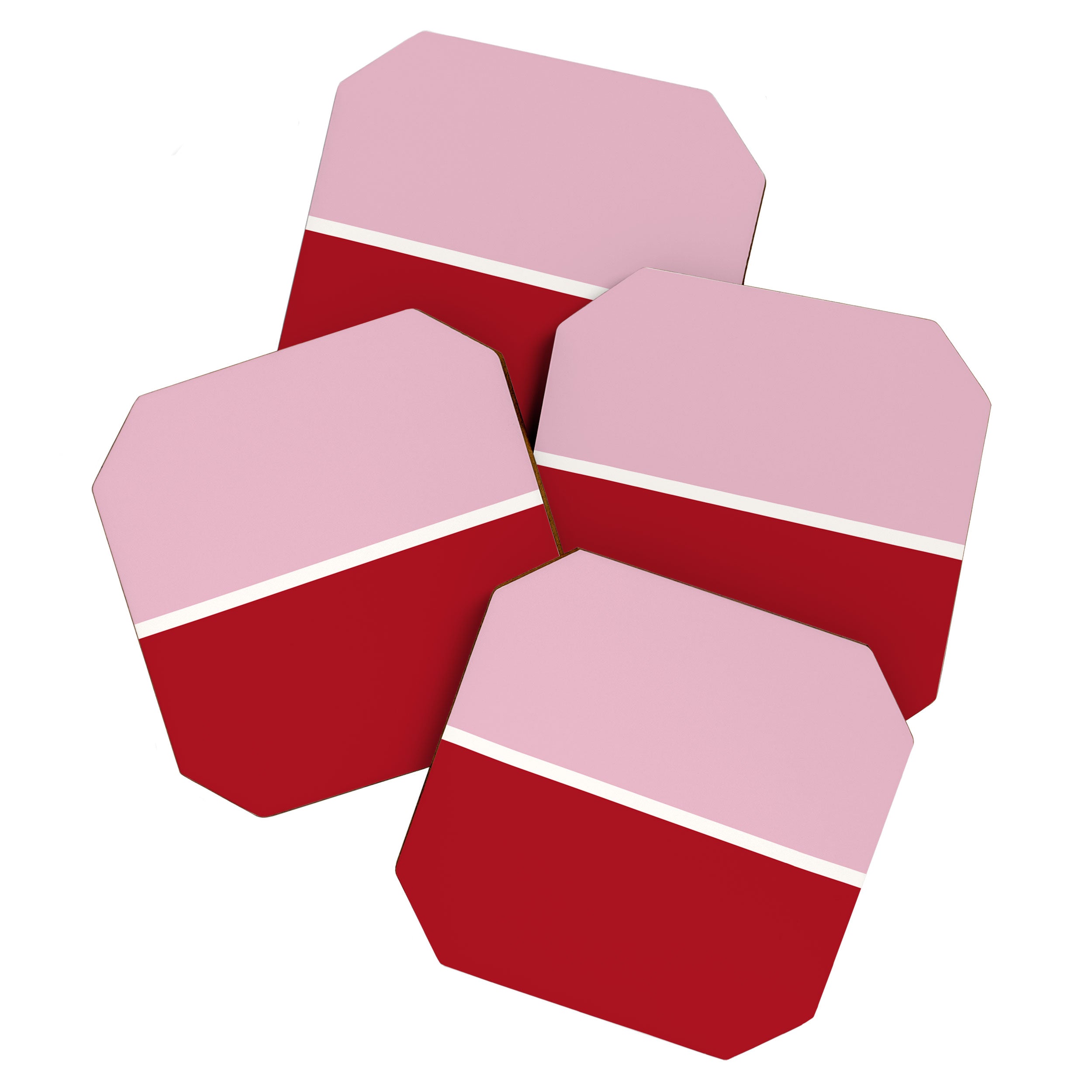 Color Block IV Pink Red Coaster Gallery Image 1