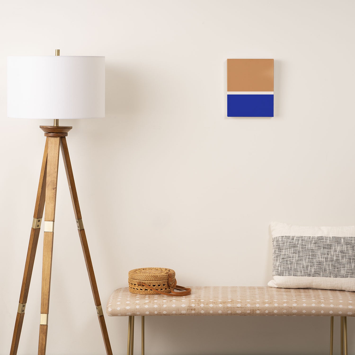 Color Block IX Peach Orange Blue Canvas Print Gallery Image 2