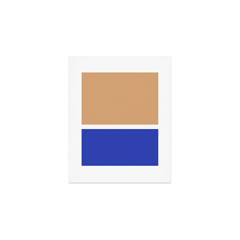 Color Block IX Peach Orange Blue Art Print Gallery Image 1