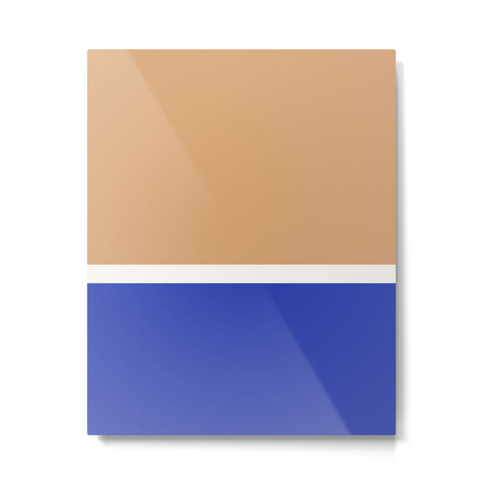 Color Block IX Peach Orange Blue Metal Print Gallery Image 1