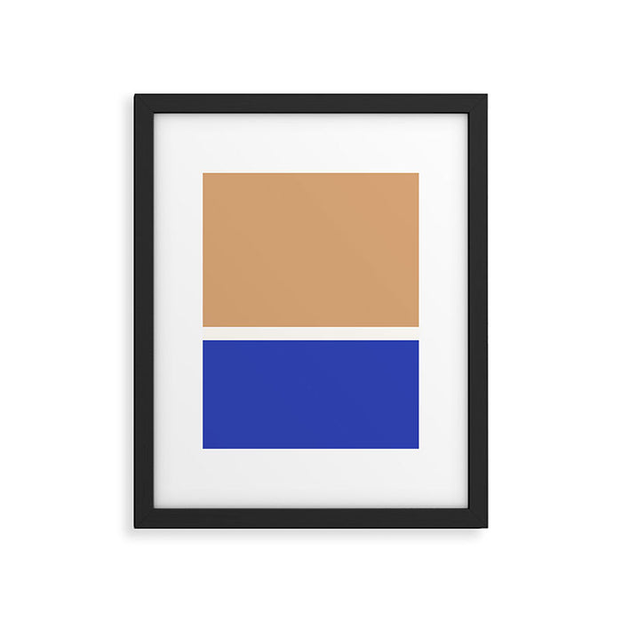 Color Block IX Peach Orange Blue Framed Art Print Gallery Image 1