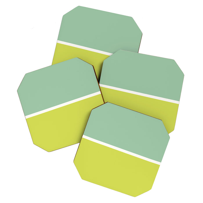 Color Block V Mint Lime Green Coaster Gallery Image 1