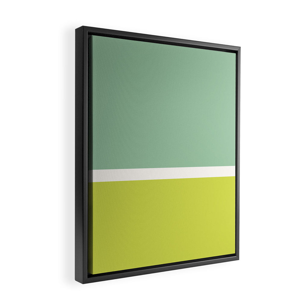Color Block V Mint Lime Green Framed Canvas Print Gallery Image 2
