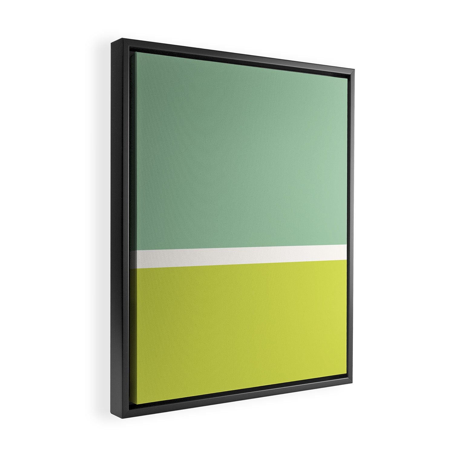 Color Block V Mint Lime Green Framed Canvas Print Gallery Image 2