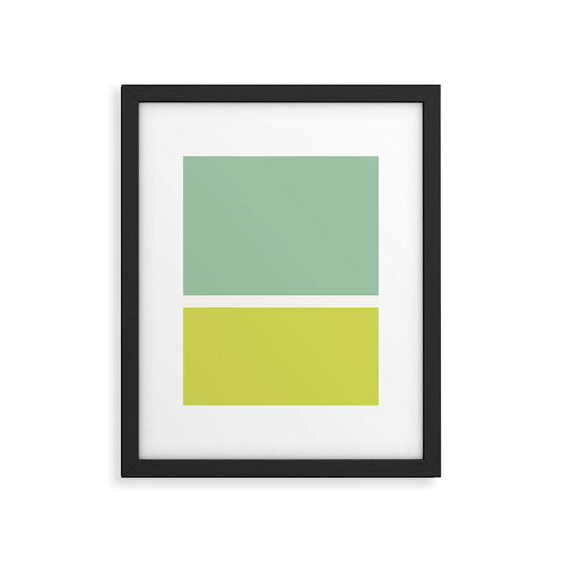 Color Block V Mint Lime Green Framed Art Print Gallery Image 5