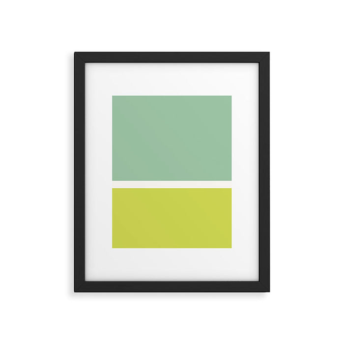 Color Block V Mint Lime Green Framed Art Print Gallery Image 1