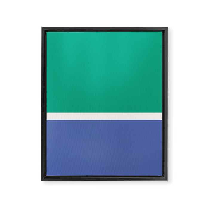 Color Block VI Green Blue Framed Canvas Print Gallery Image 1