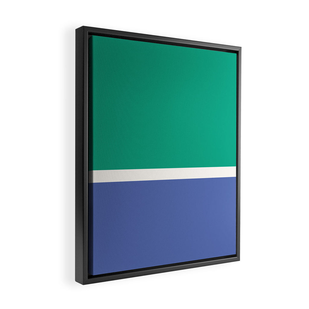 Color Block VI Green Blue Framed Canvas Print Gallery Image 2