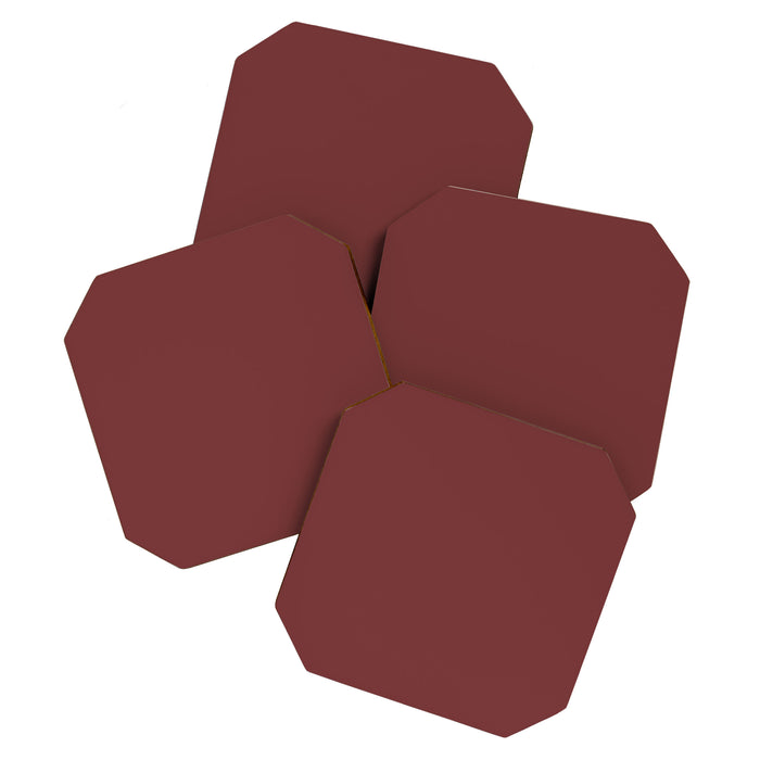 Earthy Brick Red Solid Color Coaster Gallery Image 1