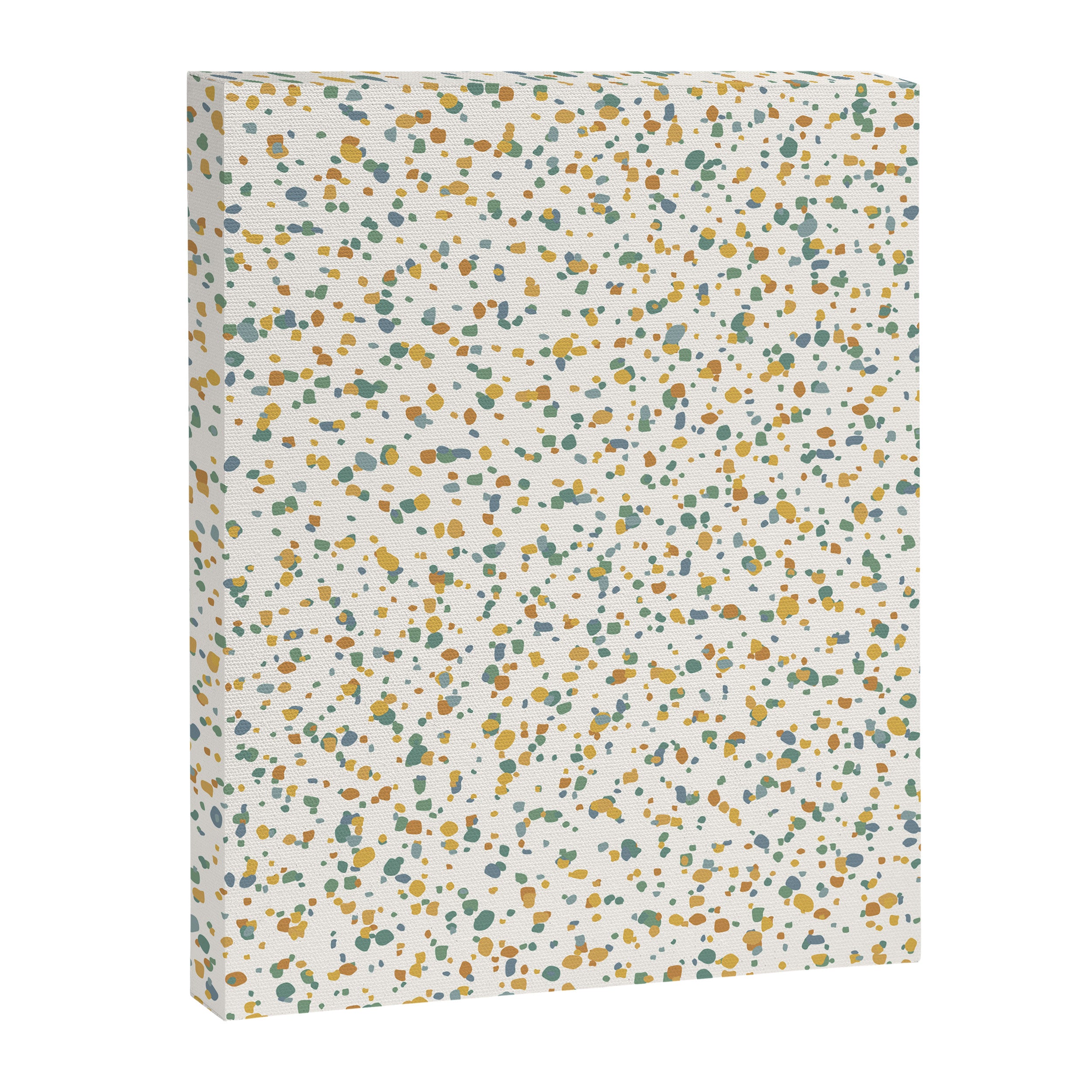 Festive Speckled Dot Pattern - Earthy Boho Green Orange Canvas Print Gallery Image 8