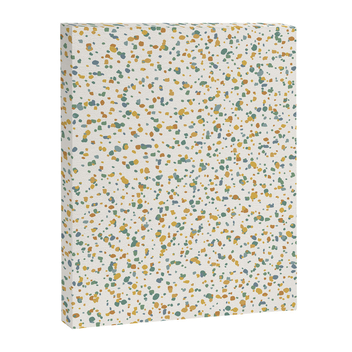 Festive Speckled Dot Pattern - Earthy Boho Green Orange Canvas Print Gallery Image 1