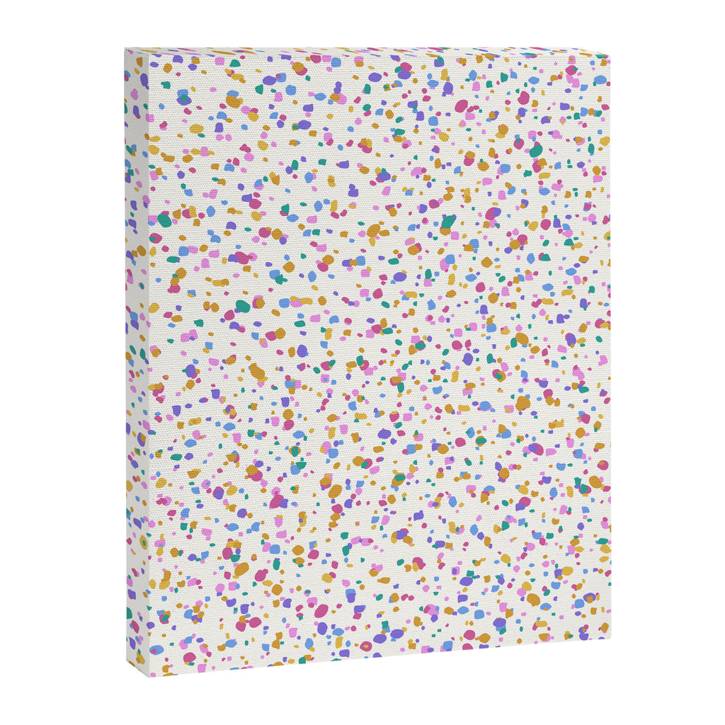 Festive Speckled Dot Pattern - Funfetti Rainbow Canvas Print Gallery Image 8