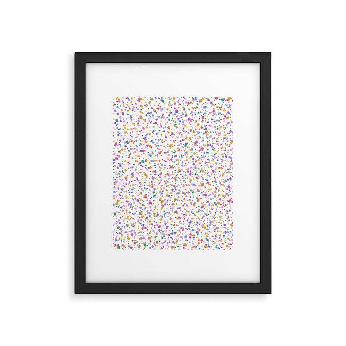 Festive Speckled Dot Pattern - Funfetti Rainbow Framed Art Print Gallery Image 1