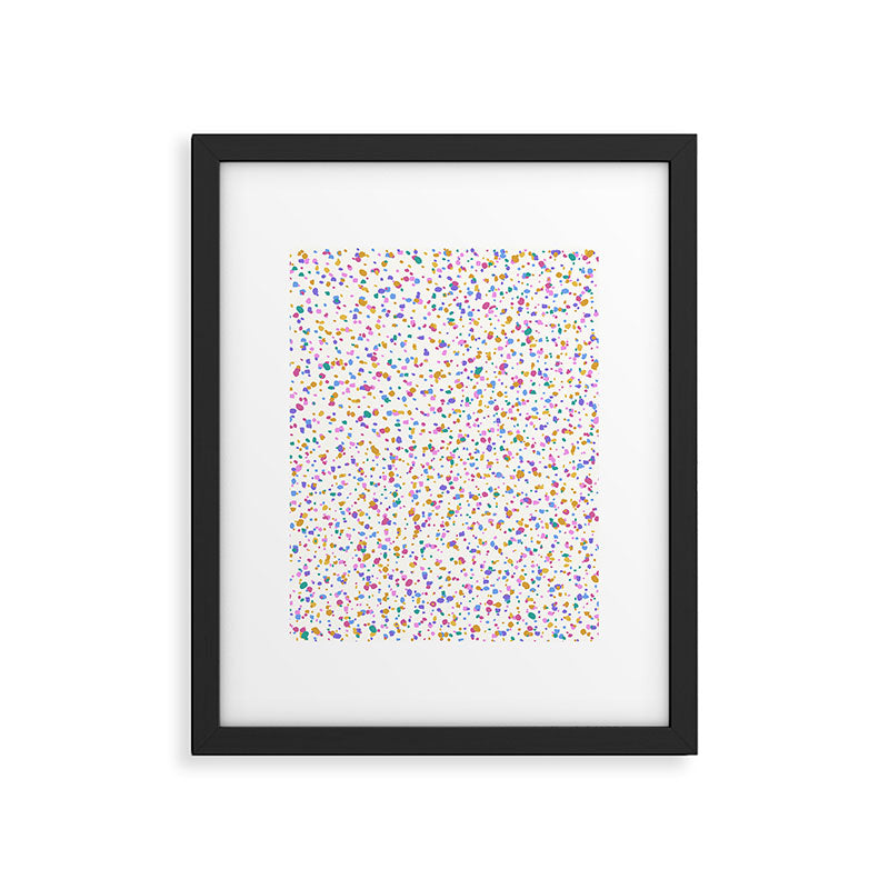 Festive Speckled Dot Pattern - Funfetti Rainbow Framed Art Print Gallery Image 6