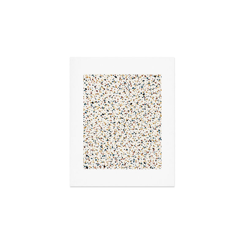 Festive Speckled Dot Pattern - Natural Neutral Boho Art Print Gallery Image 1