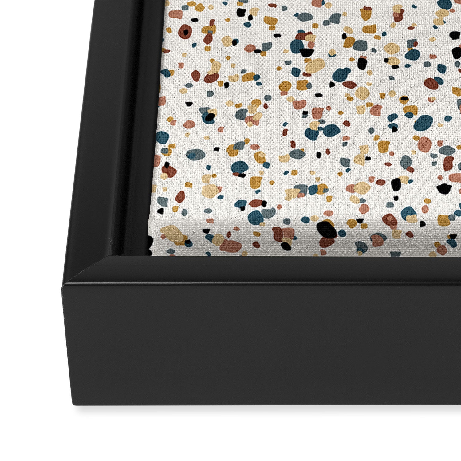 Festive Speckled Dot Pattern - Natural Neutral Boho Framed Canvas Print Gallery Image 3