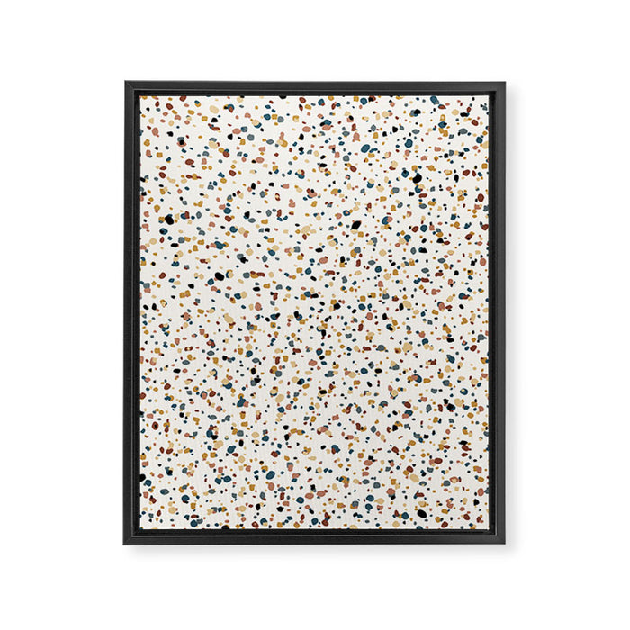 Festive Speckled Dot Pattern - Natural Neutral Boho Framed Canvas Print Gallery Image 1