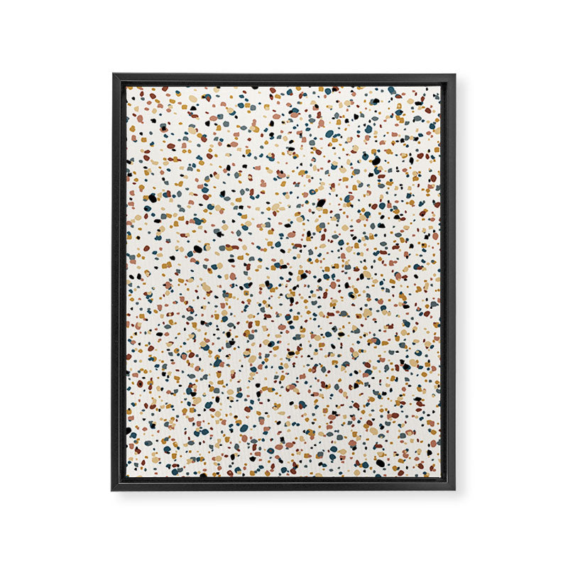 Festive Speckled Dot Pattern - Natural Neutral Boho Framed Canvas Print Gallery Image 8