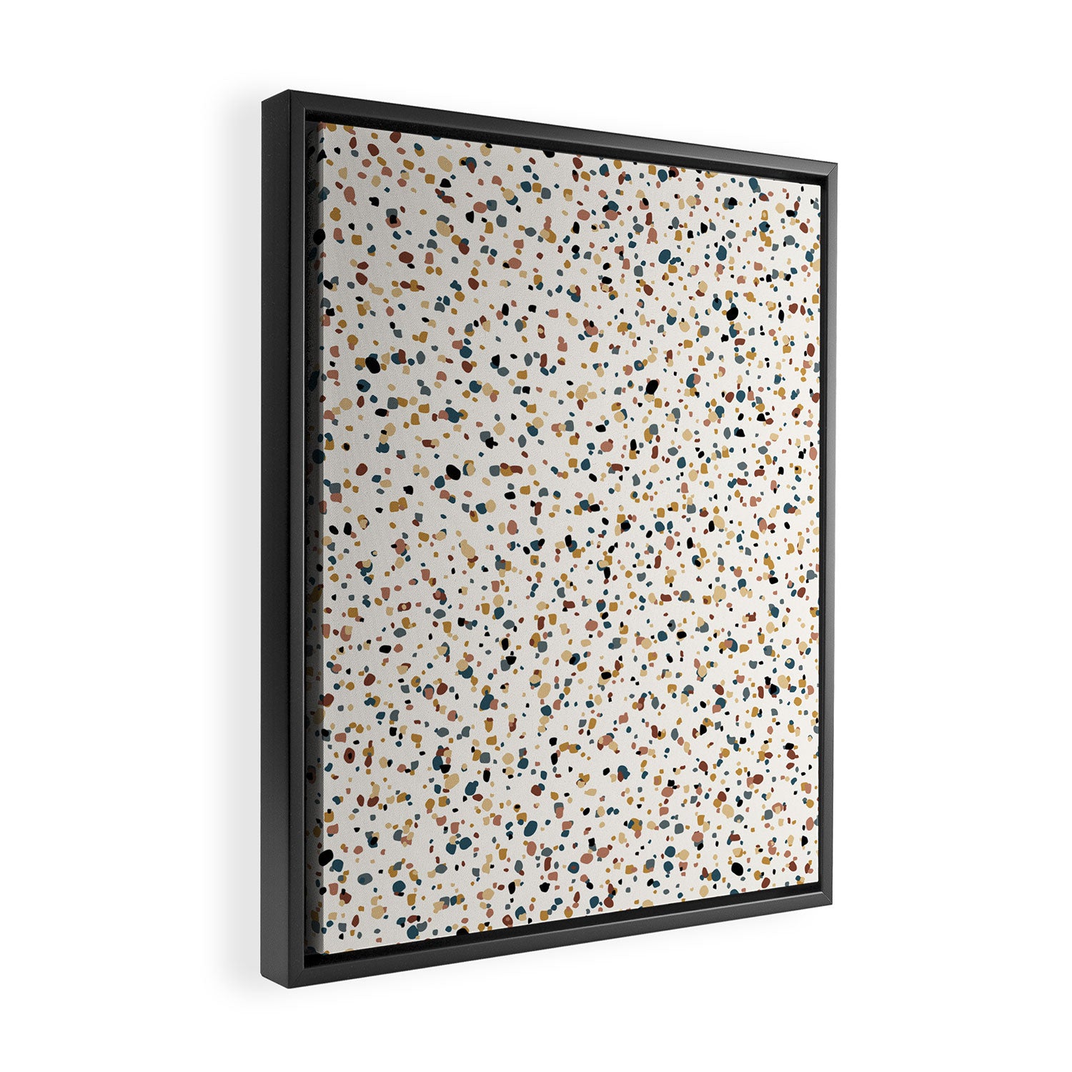 Festive Speckled Dot Pattern - Natural Neutral Boho Framed Canvas Print Gallery Image 2
