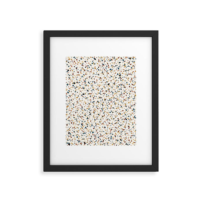 Festive Speckled Dot Pattern - Natural Neutral Boho Framed Art Print Gallery Image 1
