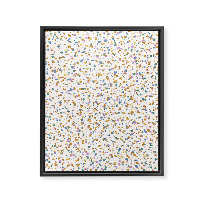 Festive Speckled Dot Pattern - Retro Rainbow Framed Canvas Print Gallery Image 8