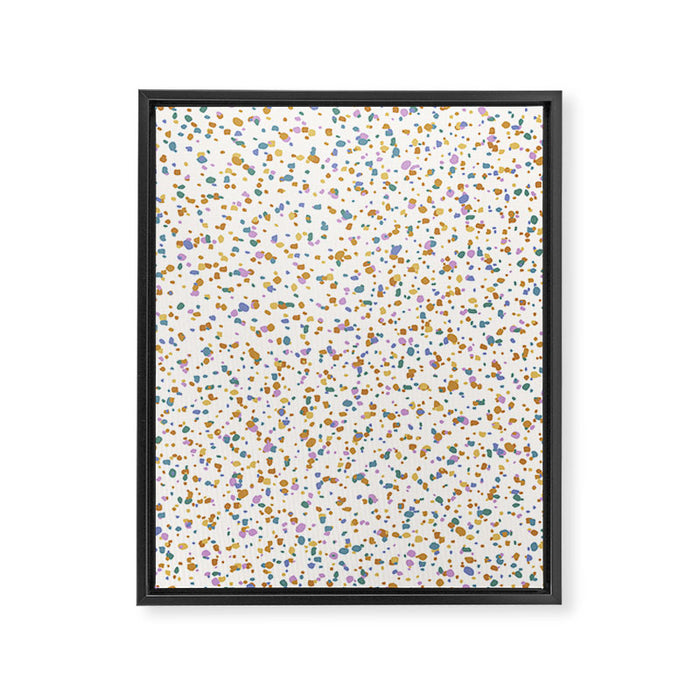 Festive Speckled Dot Pattern - Retro Rainbow Framed Canvas Print Gallery Image 1